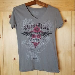Hard Rock Cafe Kuwait Short Sleeve Graphic Sequin Embellished T-shirt